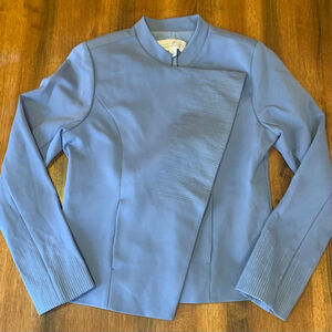 Elizabeth & Clarke Military Style Jacket 6 Blue Detailed stitching Stain Protect